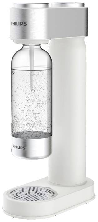 Philips Home Wassersprudler Aqua Soda Maker weiß Grundgerät, und 1 CO2-Zylinder, inkl. 1 PET-Flasche