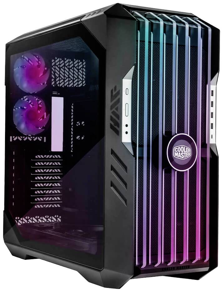 Cooler Master HAF 700 EVO Full Tower PC-Gehäuse Grau Staubfilter, 2 Vorinstallierte LED Lüfter, Seitenfenster, Integrierte Beleuchtung