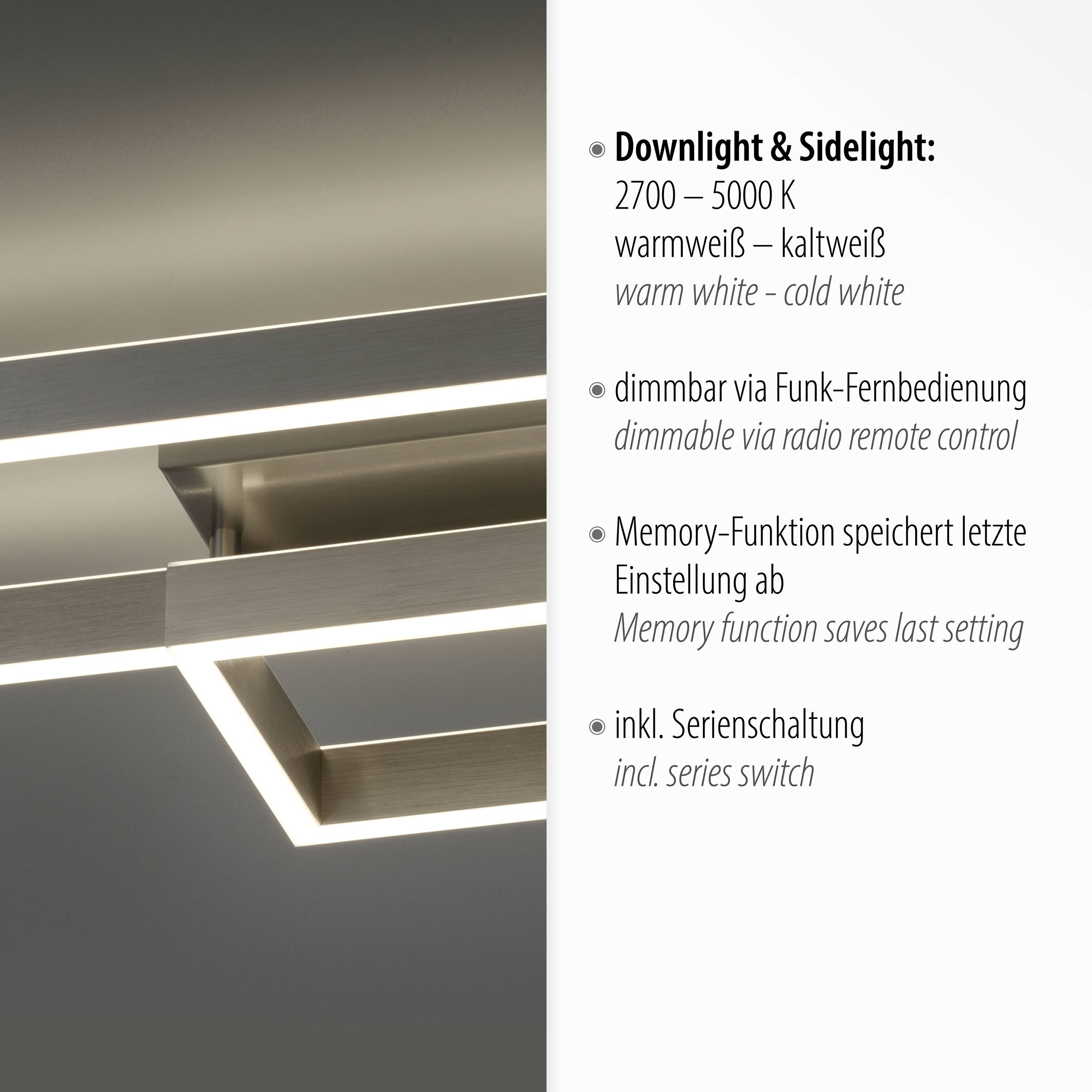 Paul Neuhaus 6231-55 LED-Deckenleuchte LED 40W Stahl