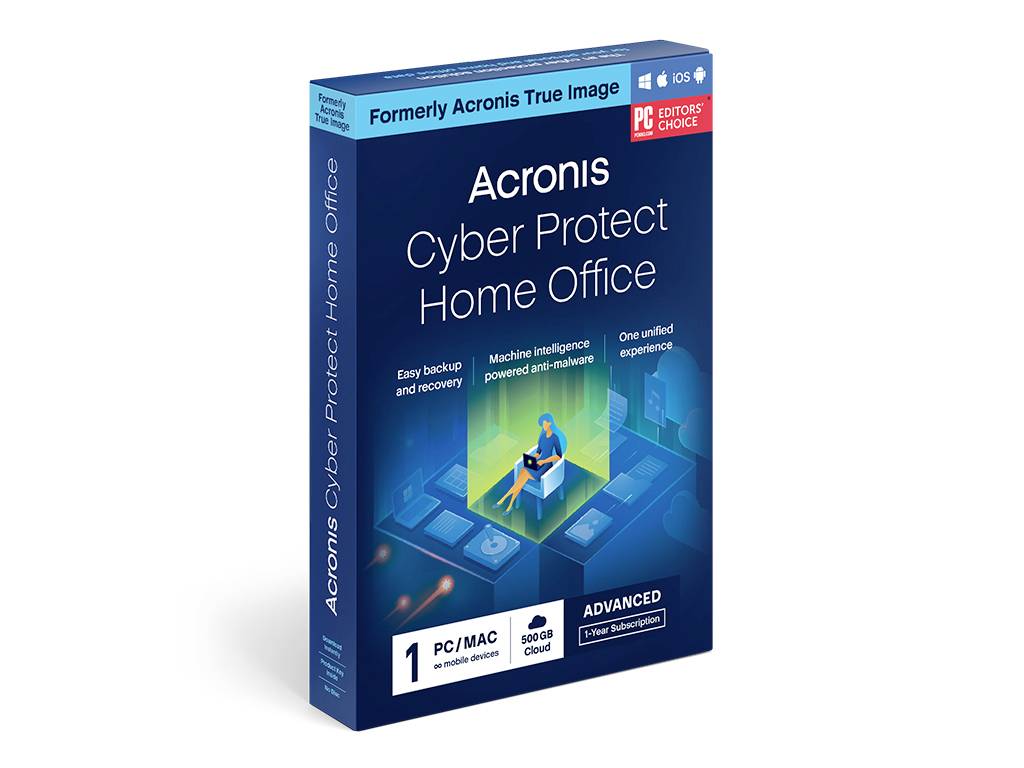 Acronis Cyber Protect Home Office Advanced EU Jahreslizenz, 1 Lizenz Windows, Mac, iOS, Android Sic