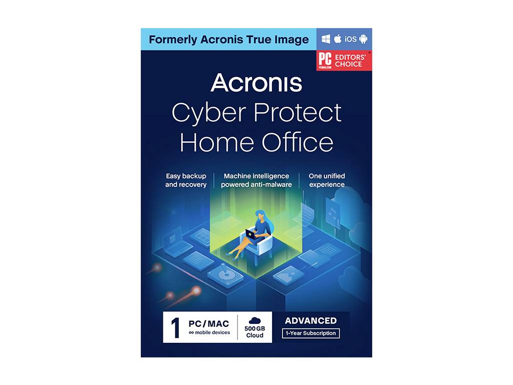 Acronis Cyber Protect Home Office Advanced EU Jahreslizenz, 1 Lizenz Windows, Mac, iOS, Android Sic