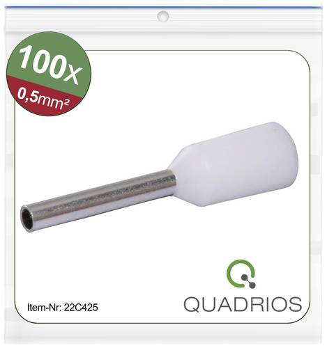 Quadrios 22C425 Aderendhülse 0.5mm² Teilisoliert Weiß 1 Set