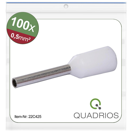 Quadrios 22C425 Aderendhülse 0.5mm² Teilisoliert Weiß 1 Set