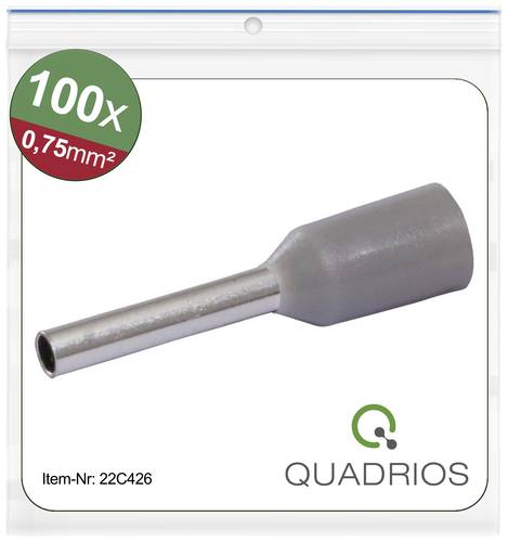 Quadrios 22C426 Aderendhülse 0.75mm² Teilisoliert Grau 1 Set