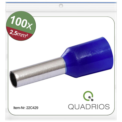 Quadrios 22C429 Aderendhülse 2.5 mm² Teilisoliert Blau 1 Set