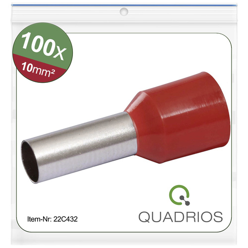 Quadrios 22C432 Aderendhülse 10mm² Teilisoliert Rot 1 Set