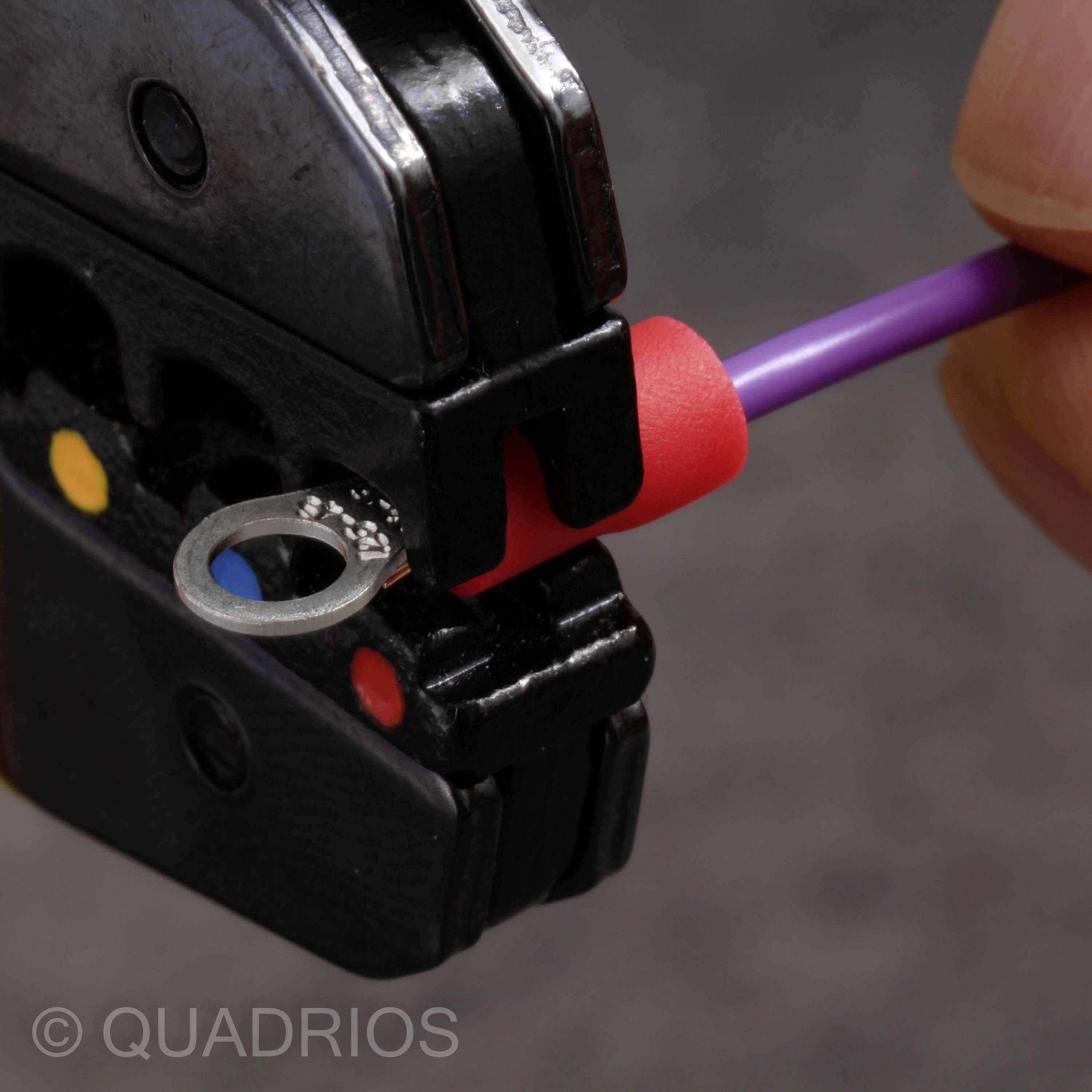 Quadrios 22C442 Ringkabelschuh Querschnitt (max.)=1.5 mm² Loch-Ø=5.3 mm Teilisoliert Rot 1 Set