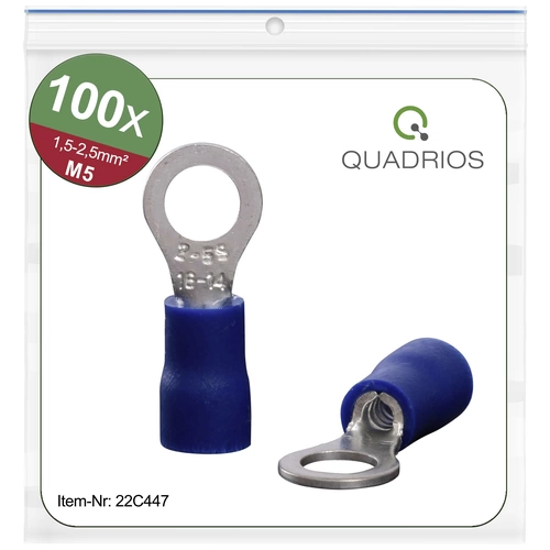 Ringkabelschuhe Nylonschlauch, Blau/Loch- M10 / 1.5-2.5 mm² Kabel-Verbinder aus Kupfer verzinnt (10 Stück Ringkabelschuhe Nylonschlauch, Blau/Loch- M10 / 1.5-2.5 mm² Kabel-Verbinder aus Kupfer verzinnt (10 Stück