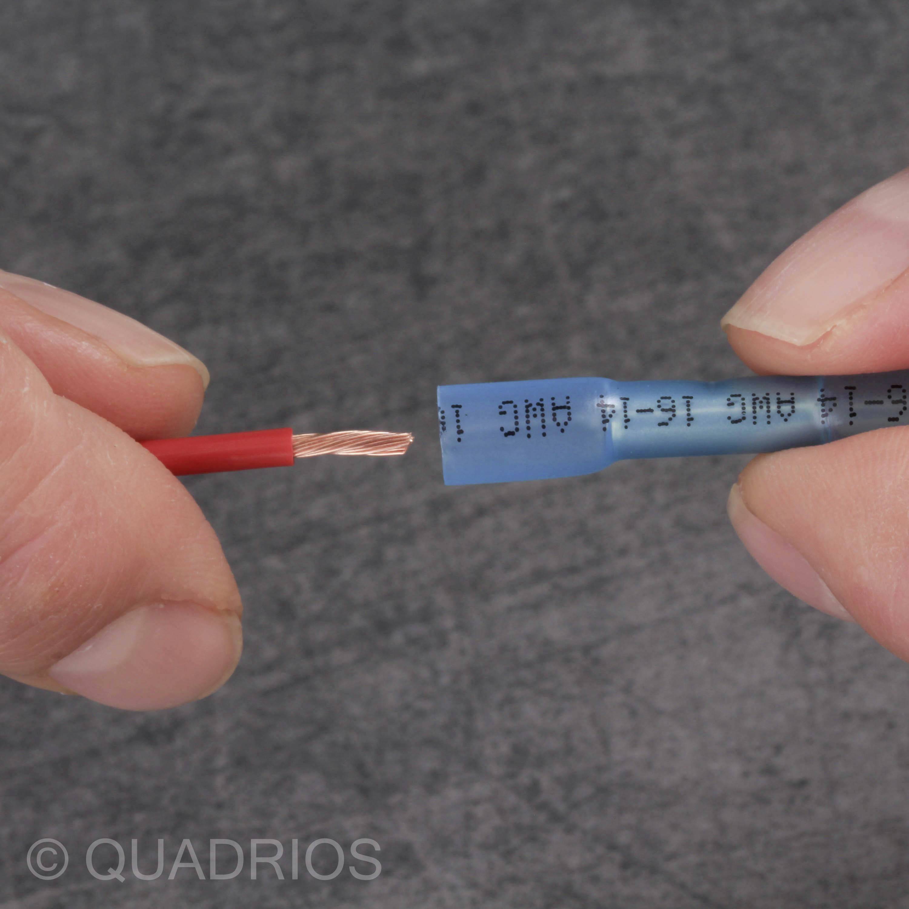 Quadrios 22C466 Stoßverbinder mit Schrumpfschlauch 1.5mm² 2.5mm² Vollisoliert Blau 1 Set
