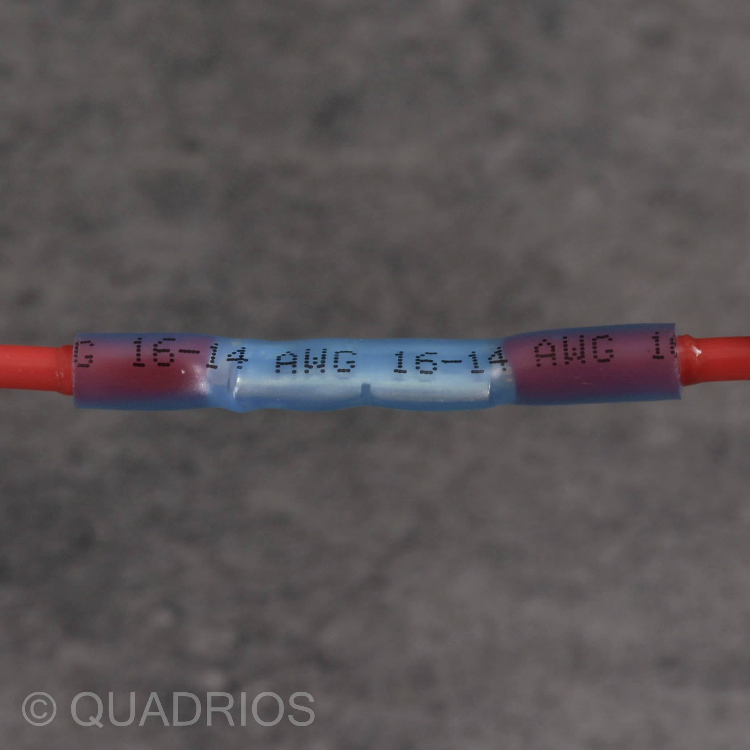 Quadrios 22C466 Stoßverbinder mit Schrumpfschlauch 1.5mm² 2.5mm² Vollisoliert Blau 1 Set