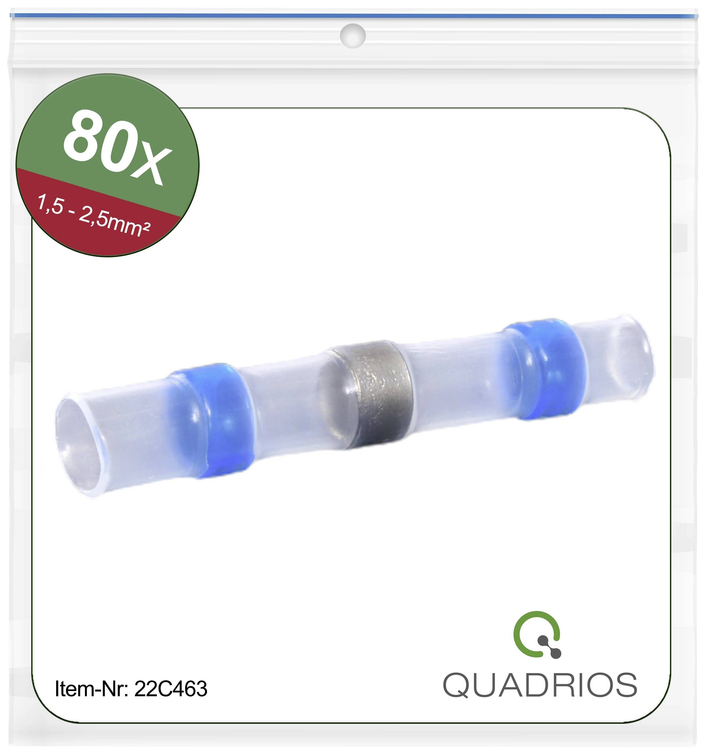 Quadrios 22C463 Stoßverbinder mit Schrumpfschlauch 1.5 mm² 2.5 mm² Vollisoliert Blau 1 Set