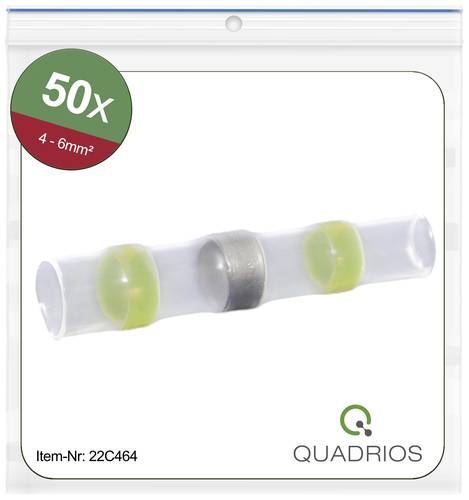 Quadrios 22C464 Stoßverbinder mit Schrumpfschlauch 4.0mm² 6.0mm² Vollisoliert Gelb 1 Set