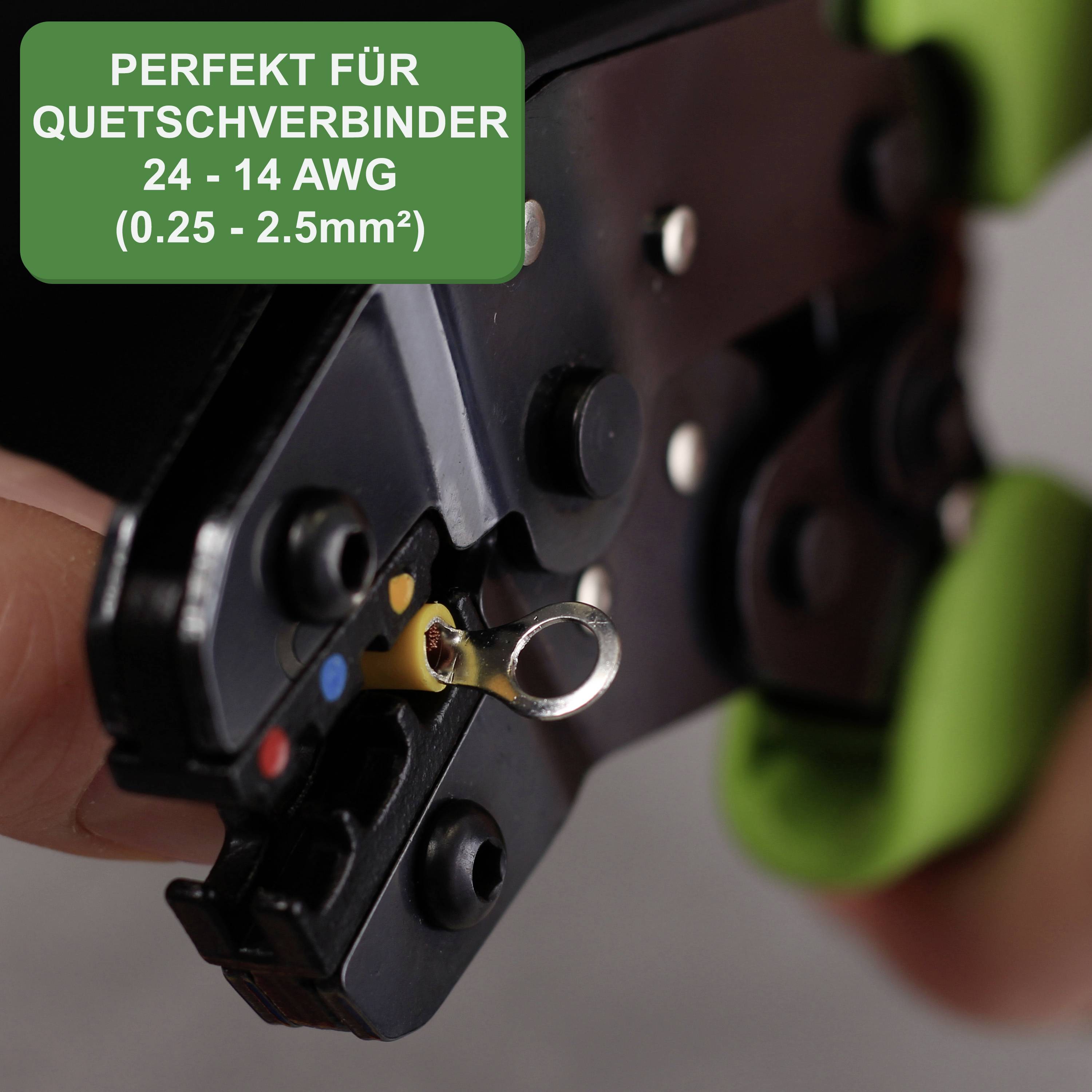 Quadrios 22T013 22T013 Crimpzange Isolierte Kabelschuhe, Stoßverbinder 0.25 bis 2.5mm²