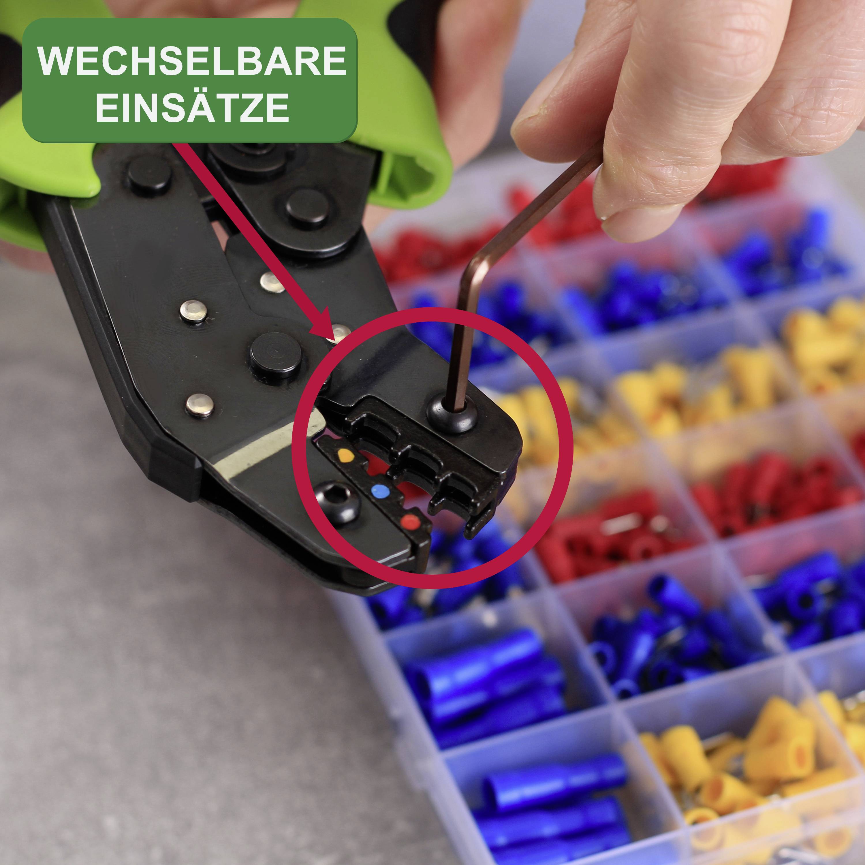 Quadrios 22T013 22T013 Crimpzange Isolierte Kabelschuhe, Stoßverbinder 0.25 bis 2.5mm²