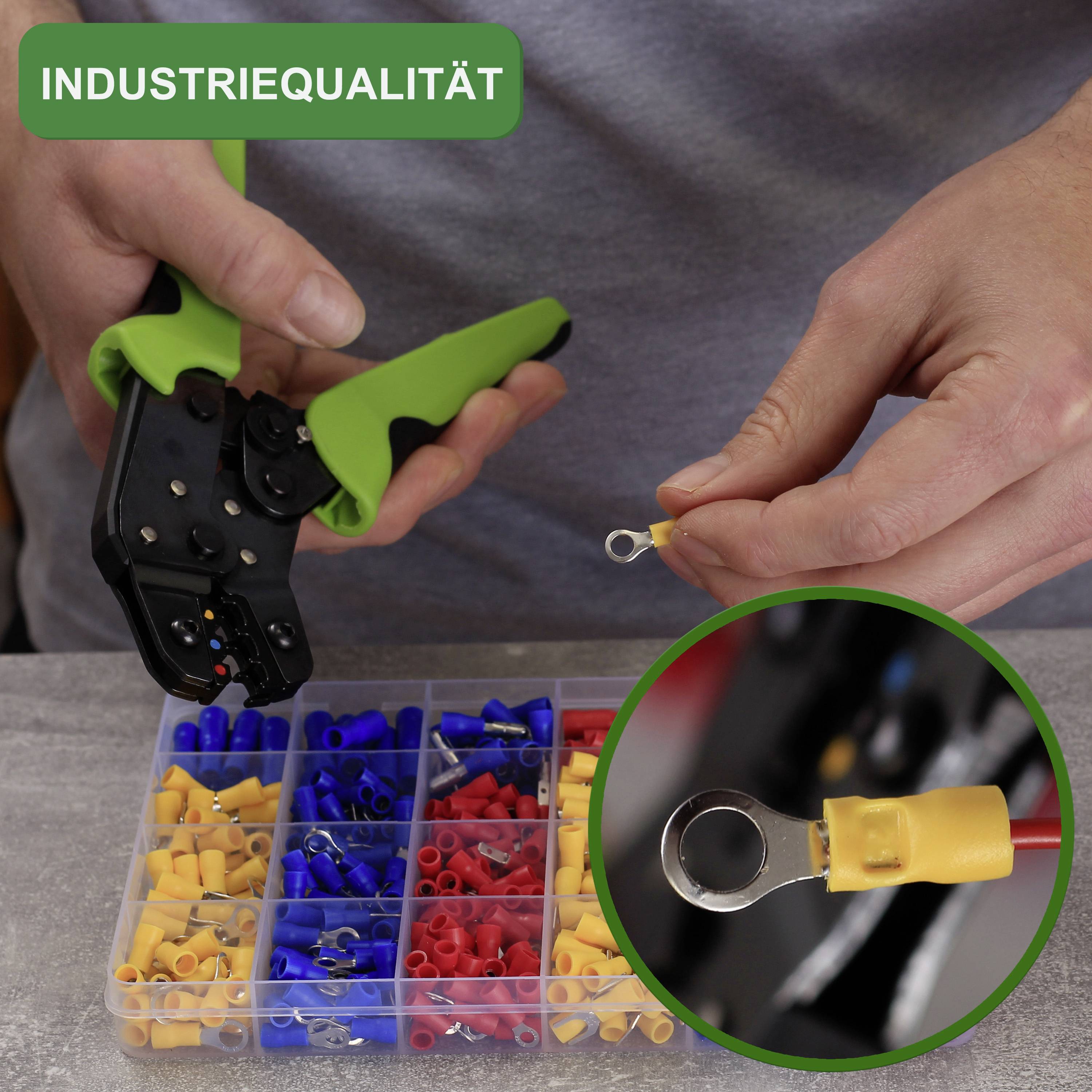 Quadrios 22T013 22T013 Crimpzange Isolierte Kabelschuhe, Stoßverbinder 0.25 bis 2.5mm²