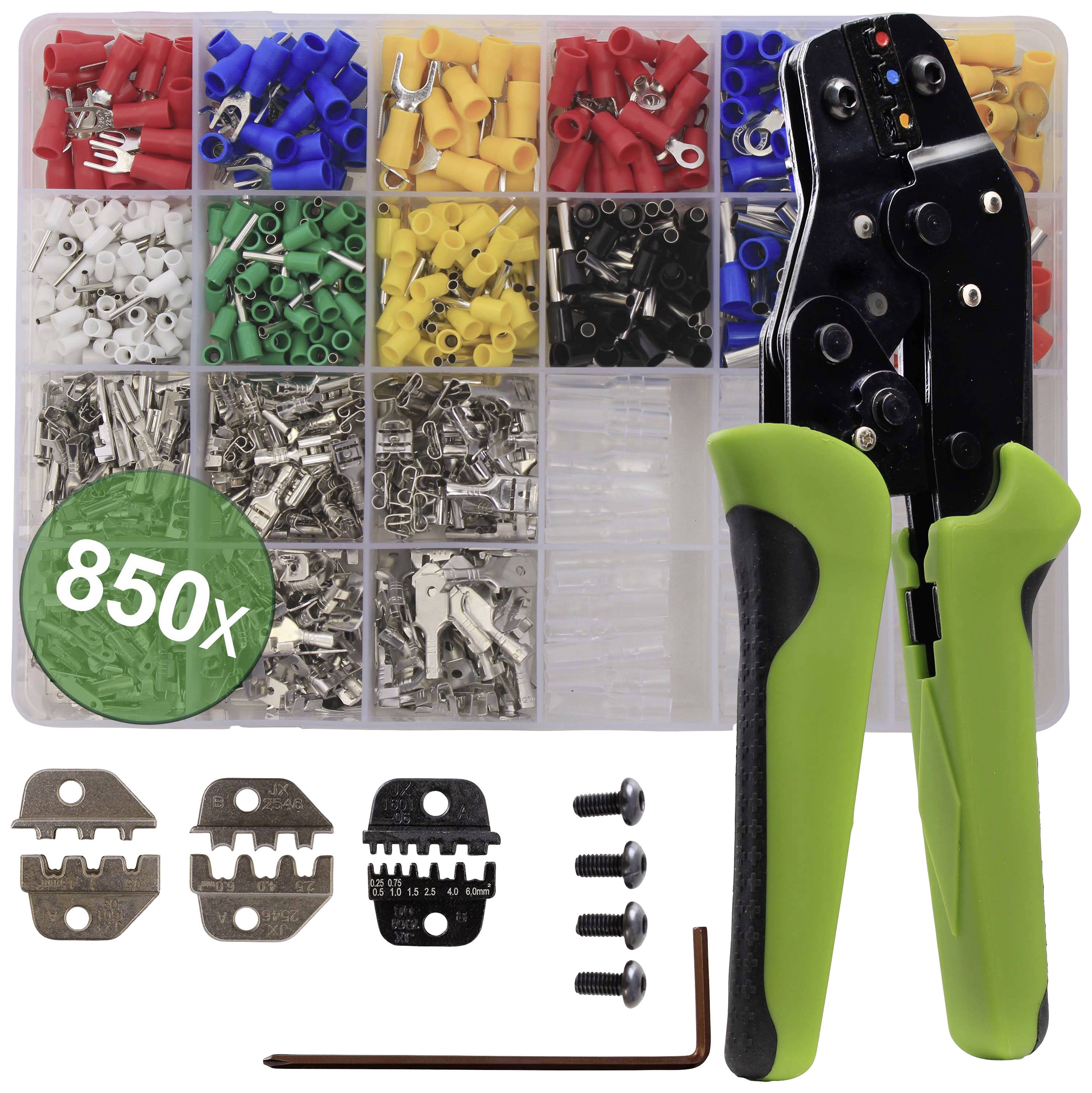 Quadrios 22T014 22T014 Crimpzangen-Set Aderendhülsen, Flachsteckhülsen, Solar-Steckverbinder 0.25 bis 6mm²