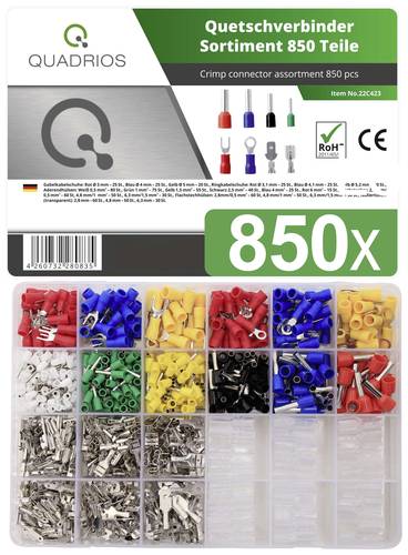 Quadrios 22C423 Quetschverbinder-Sortiment 0.5mm² 6mm² Rot, Blau, Gelb, Grün, Weiß, Transparent