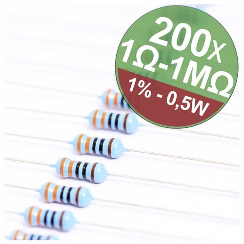 Quadrios 22P081 22P081 Metallschicht-Widerstand Sortiment axial bedrahtet 0207 0.5 W 1 % 1 Set