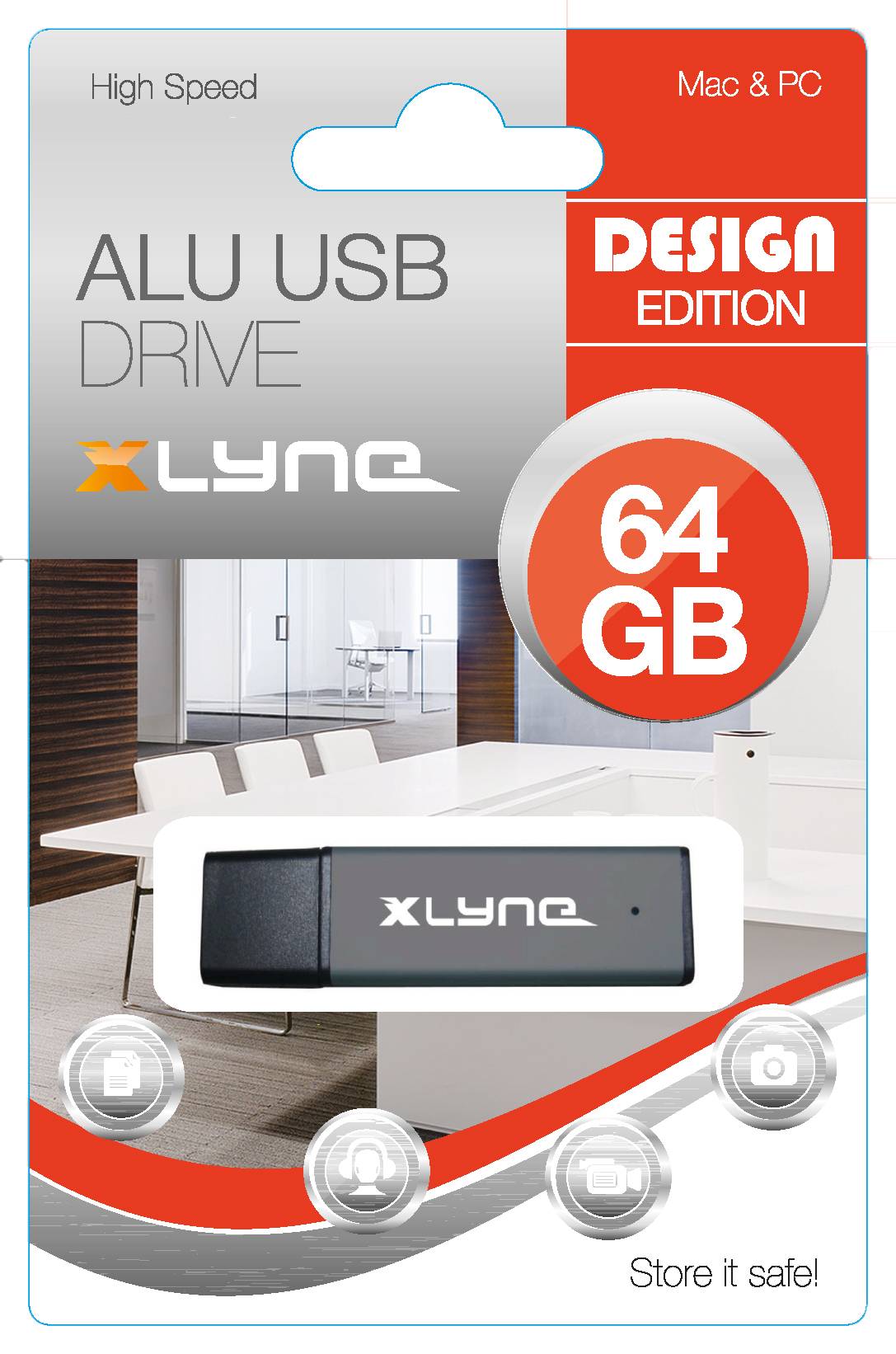 Xlyne ALU USB-Stick 64 GB Aluminium, Grau 177569-2 USB-A (USB 2.0)
