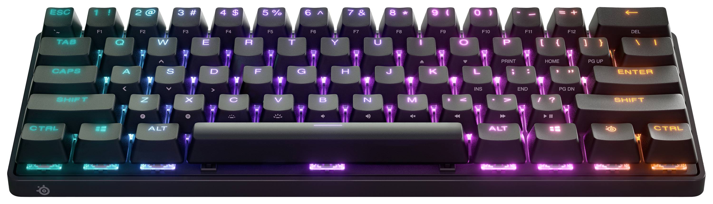 Steelseries Apex Pro Mini Wireless Bluetooth®, Funk Gaming-Tastatur Deutsch, QWERTZ Schwarz Abnehmbares Kabel, Beleuchtet