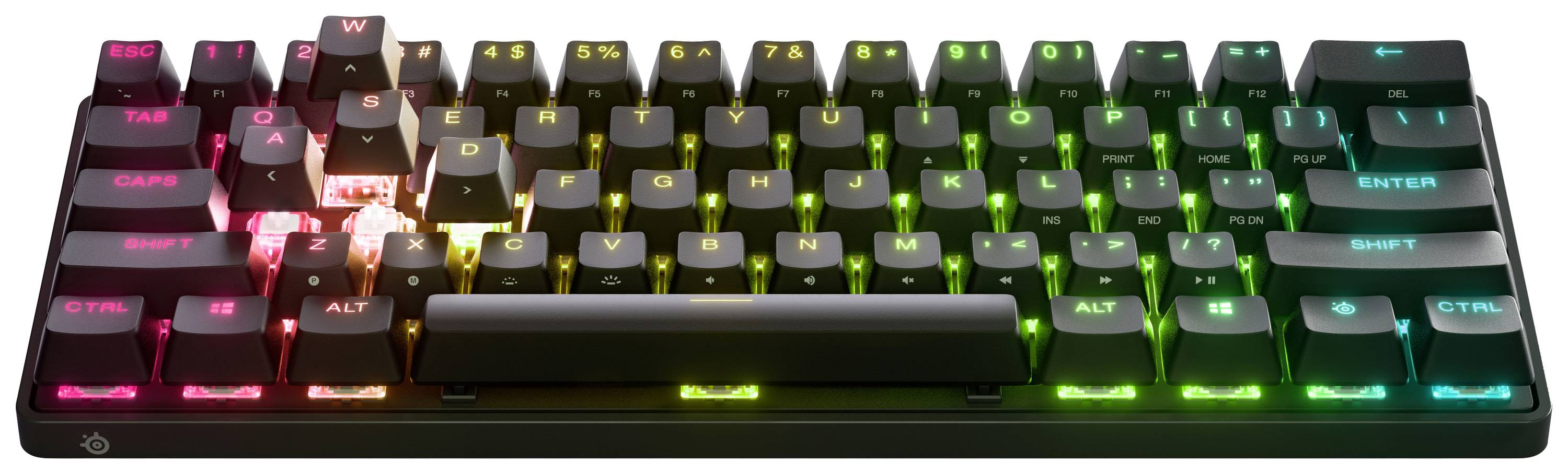 Steelseries Apex Pro Mini Wireless Bluetooth®, Funk Gaming-Tastatur Deutsch, QWERTZ Schwarz Abnehmbares Kabel, Beleuchtet