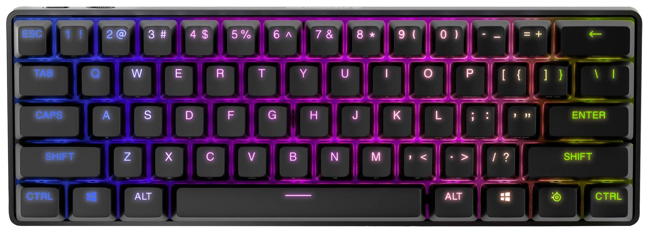 Steelseries Apex Pro Mini Wireless Bluetooth®, Funk Gaming-Tastatur Deutsch, QWERTZ Schwarz Abnehmbares Kabel, Beleuchtet