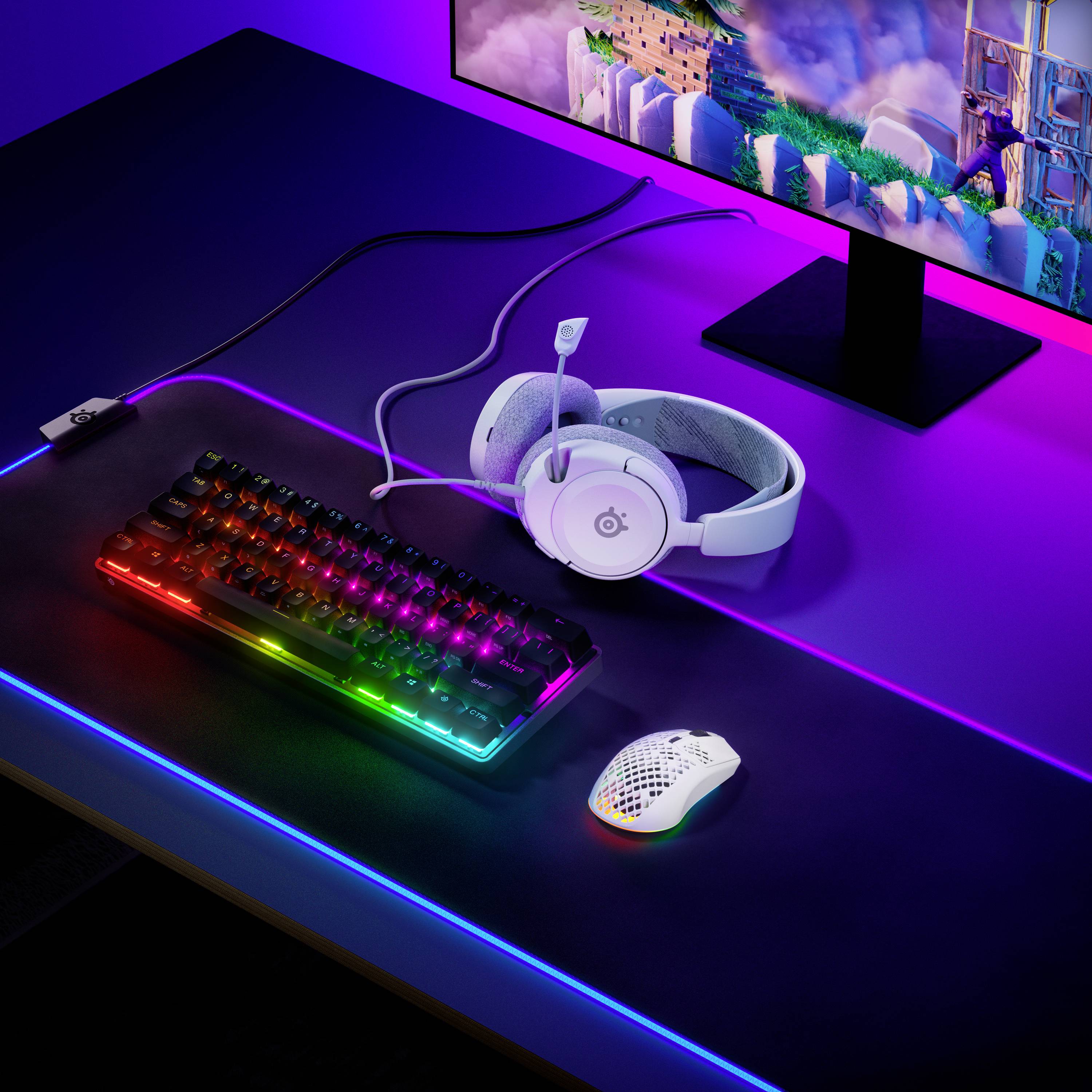 Steelseries Arctis Nova 1 Over Ear Headset kabelgebunden Stereo Weiß Mikrofon-Rauschunterdrückung Headset, Lautstärkeregelung, Mikrofon-Stummschal