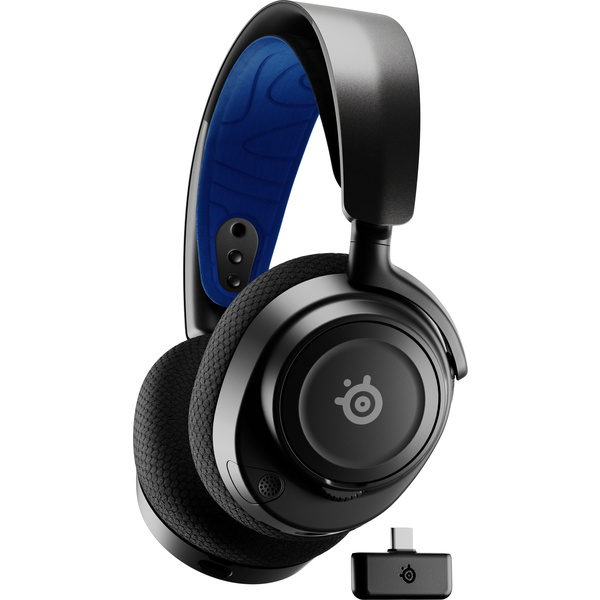 Steelseries Arctis Nova 7P Gaming Over Ear Headset Bluetooth®, Funk Stereo Schwarz, Blau Mikrofon-R
