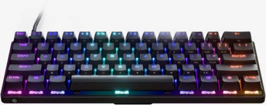 Steelseries Apex 9 Mini USB Gaming-Tastatur Deutsch, QWERTZ Schwarz Abnehmbares Kabel, Beleuchtet, Integrierter Profilspeicher