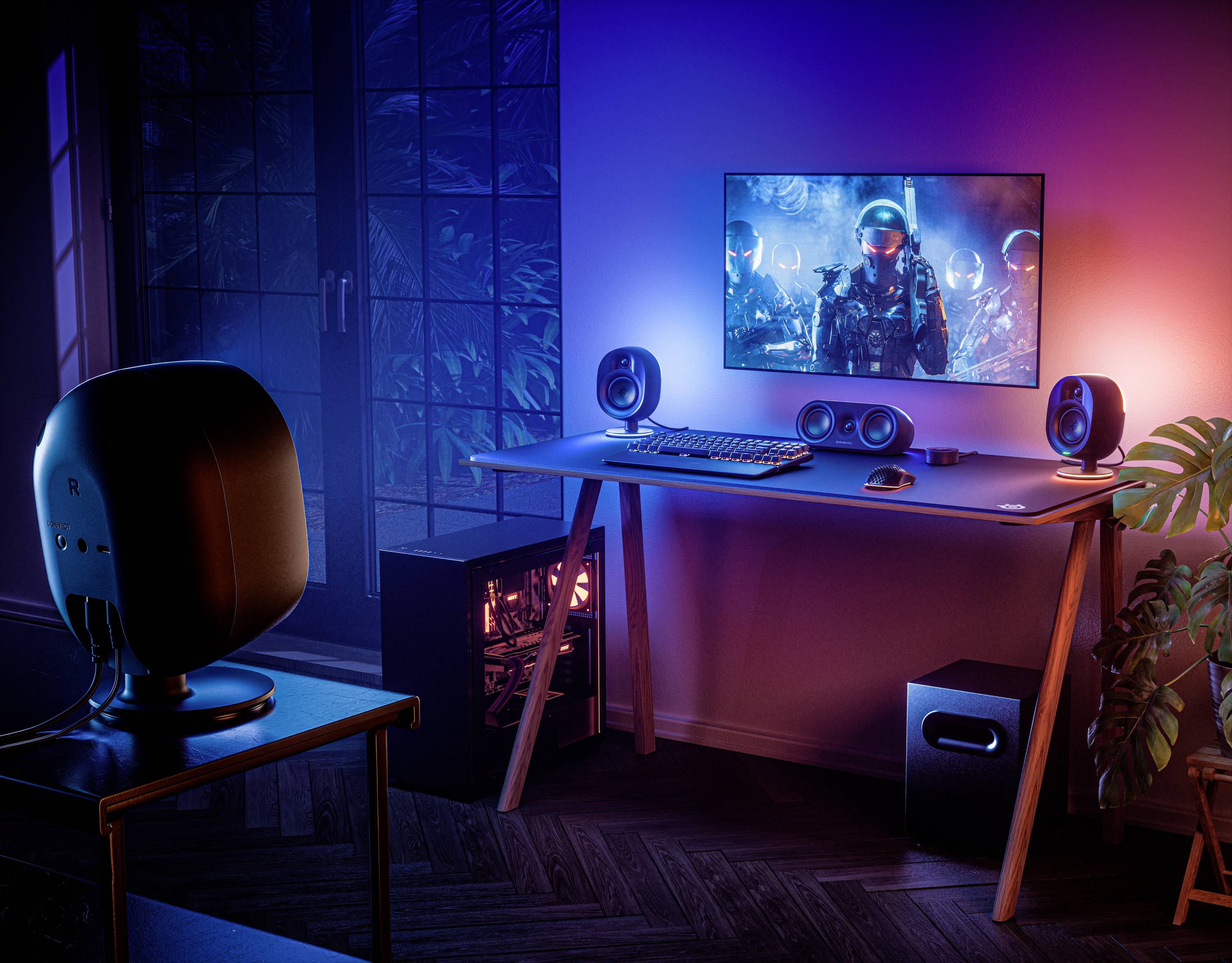 Steelseries Arena 9 5.1 PC-Lautsprecher Bluetooth®, USB Schwarz