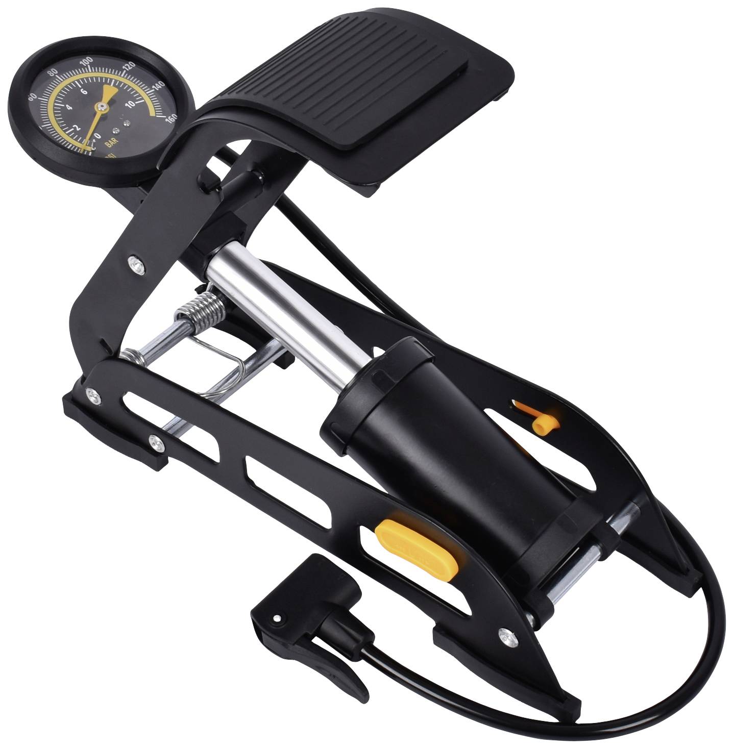 IWH 019700 Fußpumpe 10 bar Analoges Manometer, 1 Zylinder