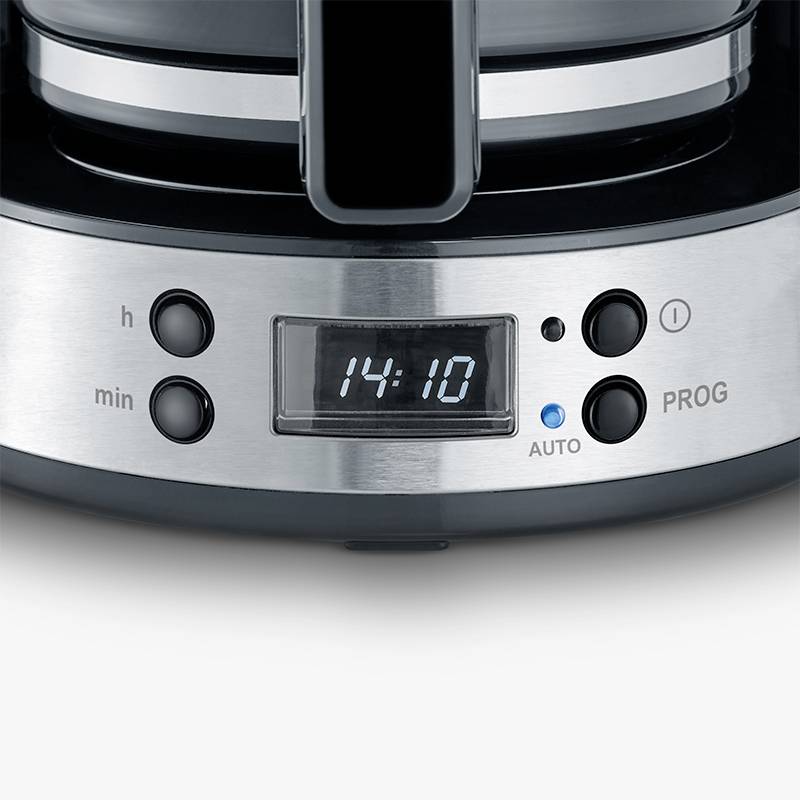 Severin 4826 Kaffeemaschine Edelstahl (gebürstet), Schwarz Fassungsvermögen Tassen=10 Timerfunktion, Warmhaltefunktion, Glaskanne