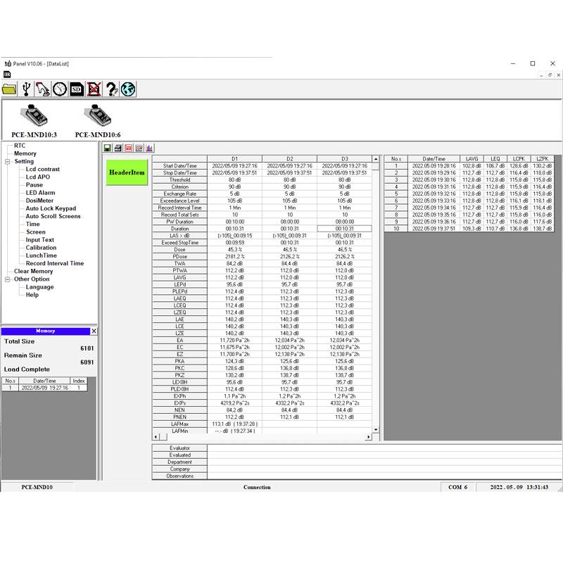 PCE Instruments Schallpegel-Messgerät Pegelüberwachung nach DIN 15905-5, Datenlogger PCE-MND 10 70 - 140 dB 31.5Hz - 8kHz