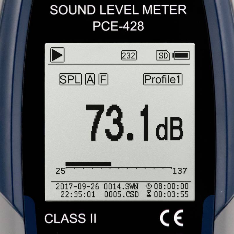 PCE Instruments Schallpegel-Messgerät Datenlogger PCE-428-KIT-N 25 - 136 dB 20Hz - 12.5kHz USB