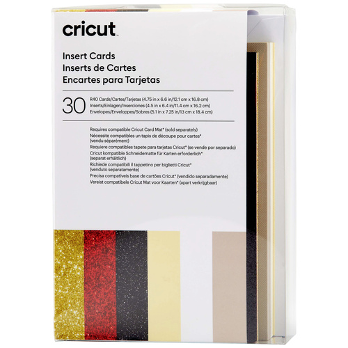 Cricut Insert Cards Glitz & Glam R40 Kartenset Taupe, Creme, Weiß