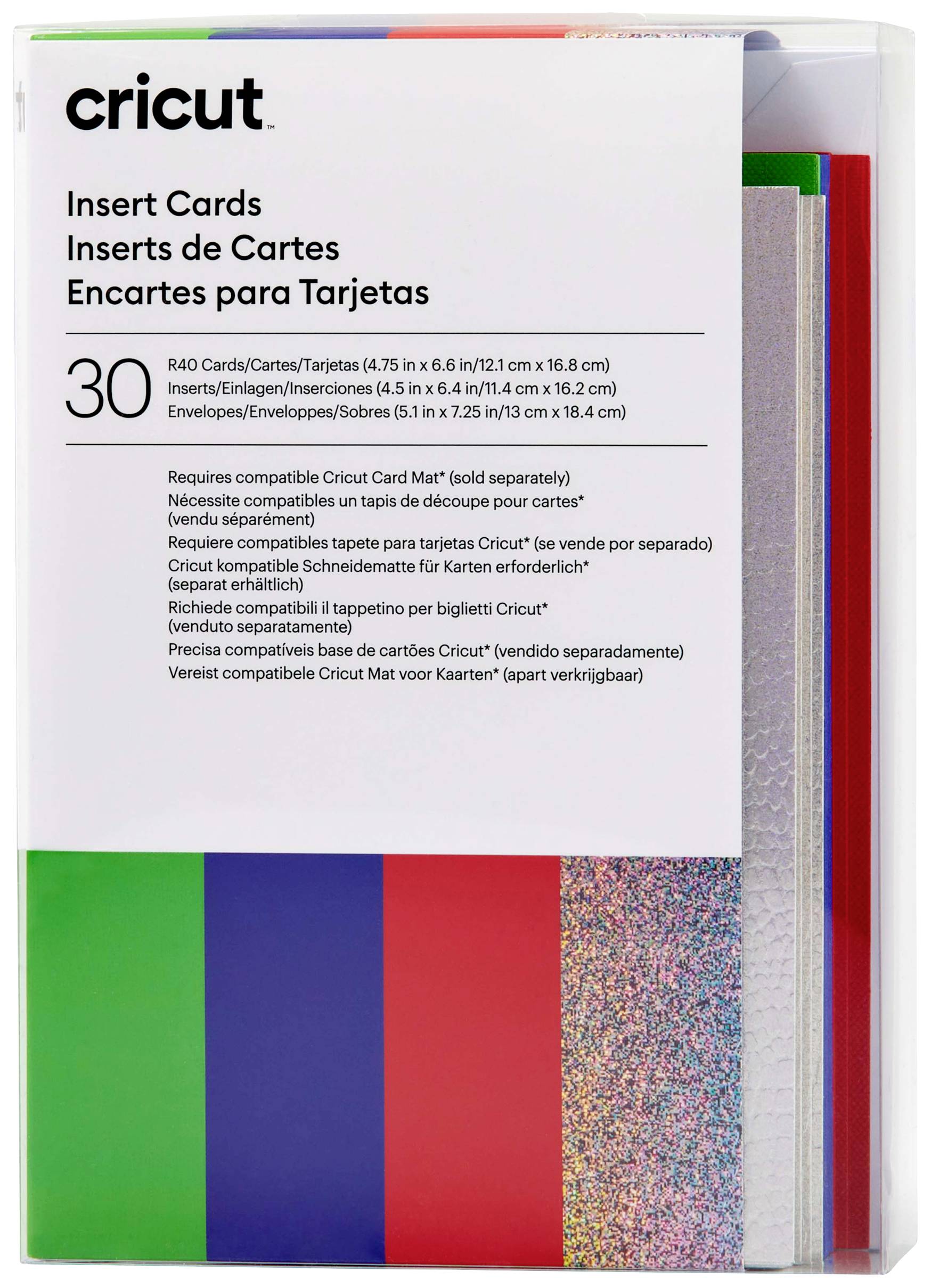 Cricut Insert Cards Rainbow R40 Kartenset Rot, Blau, Grün