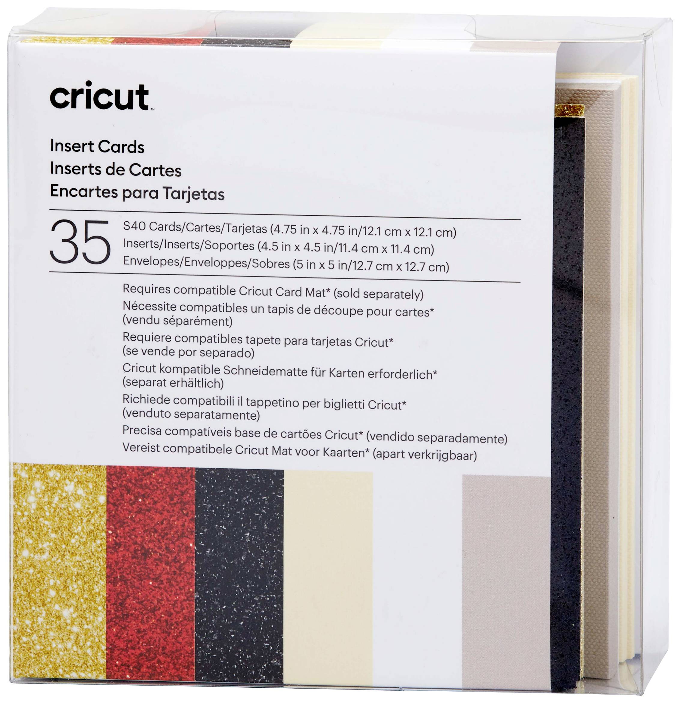 Cricut Insert Cards Glitz & Glam S40 Kartenset Taupe, Creme, Weiß
