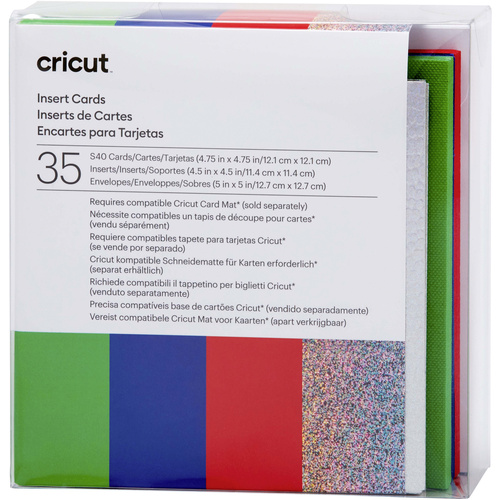 Cricut Insert Cards Rainbow S40 Kartenset Rot, Blau, Grün