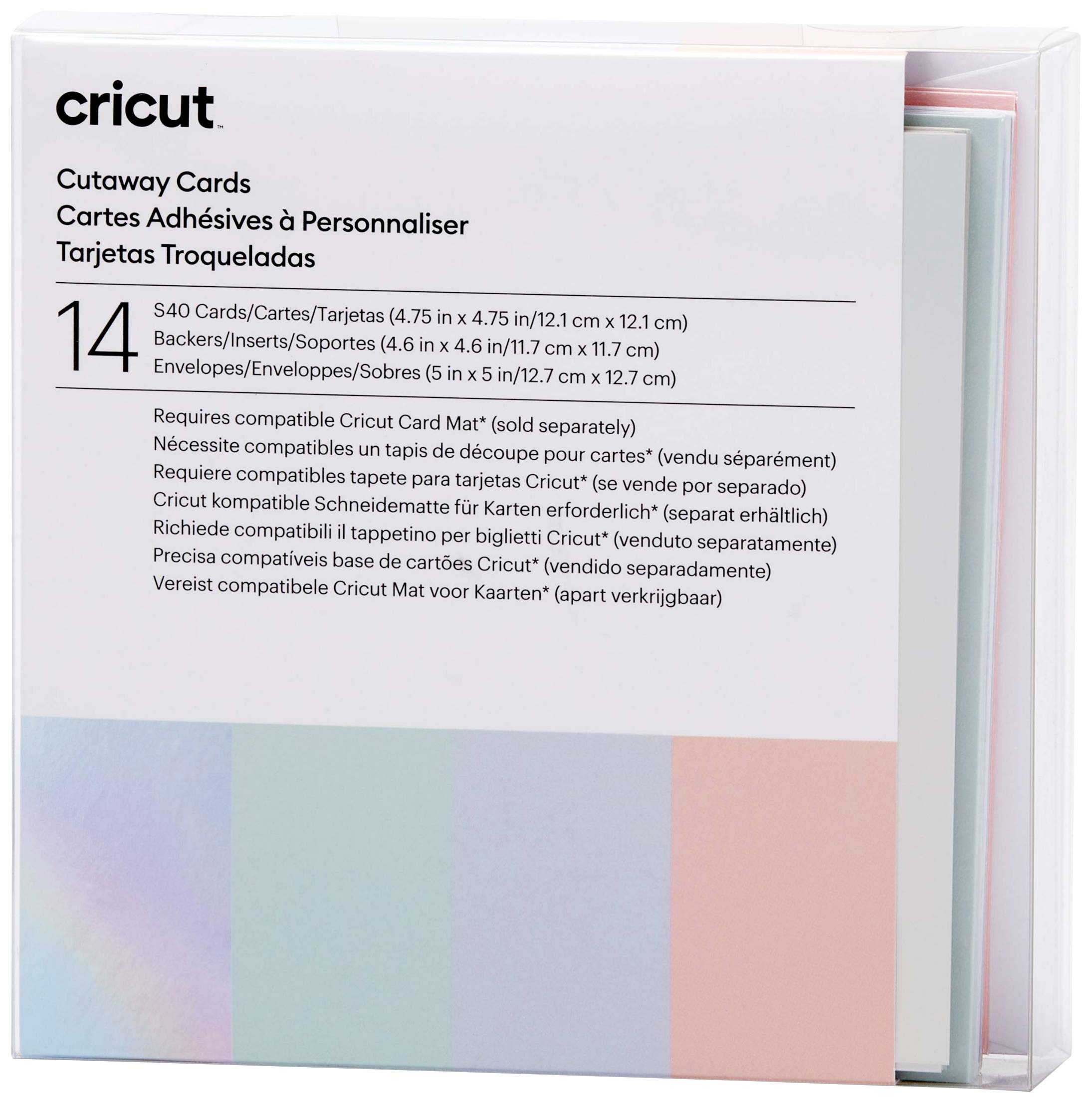 Cricut Cut-Away Cards Pastel S40 Kartenset Tulpenblau, Puder