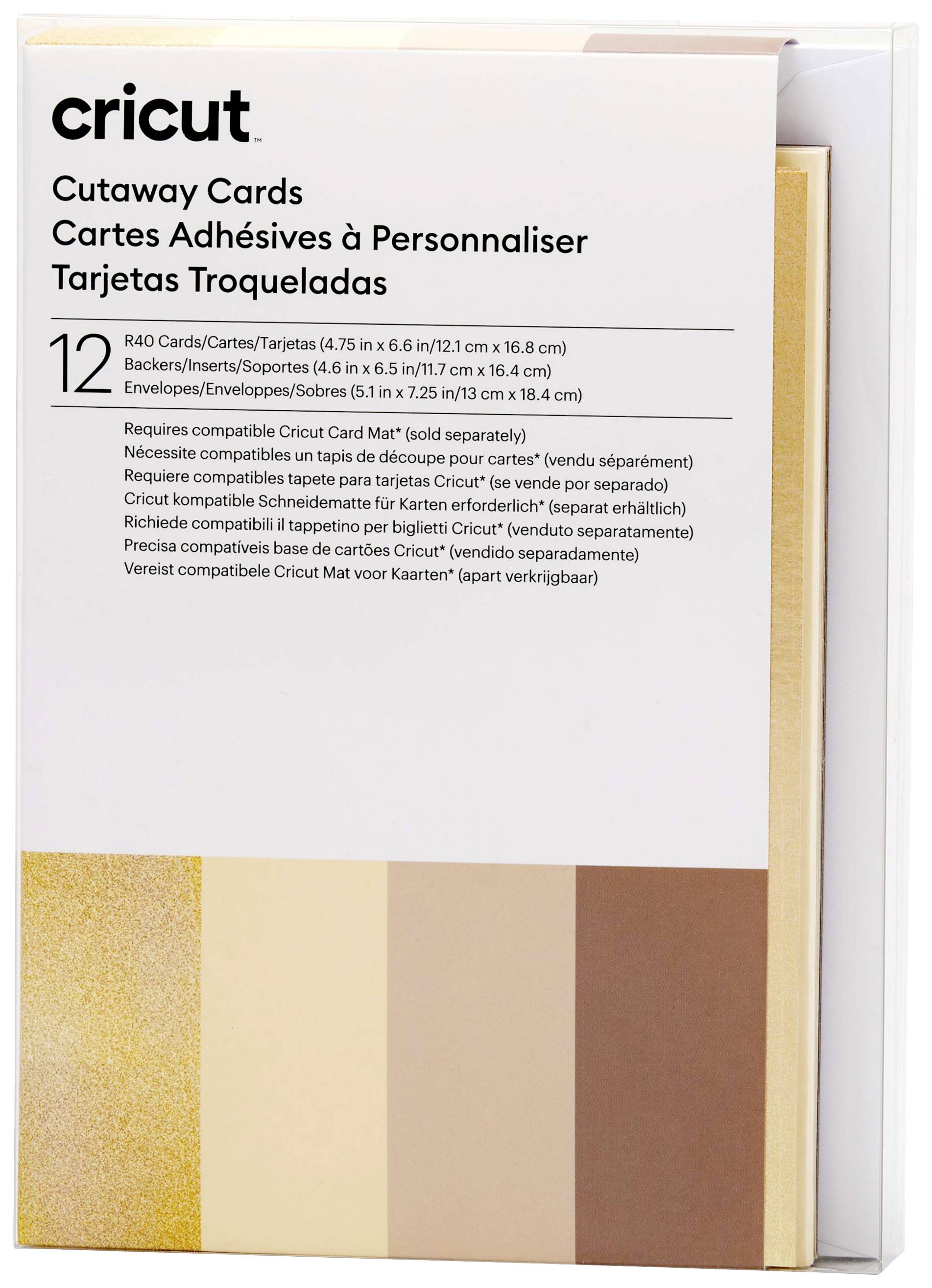 Cricut Cut-Away Cards Neutrals R40 Kartenset Grau, Khaki, Creme