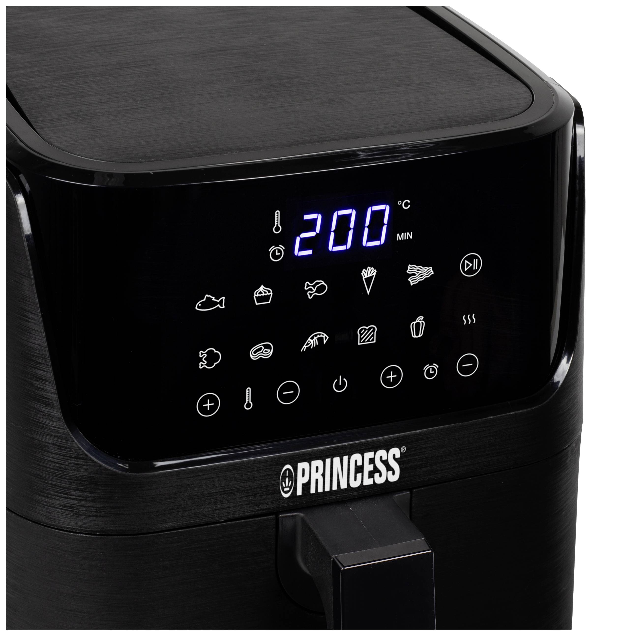 Princess 01.182024.01.001 Heißluft-Fritteuse 3.5l 1350W Antihaftbeschichtung, mit Display, Überhitzungsschutz, Timerfunktion
