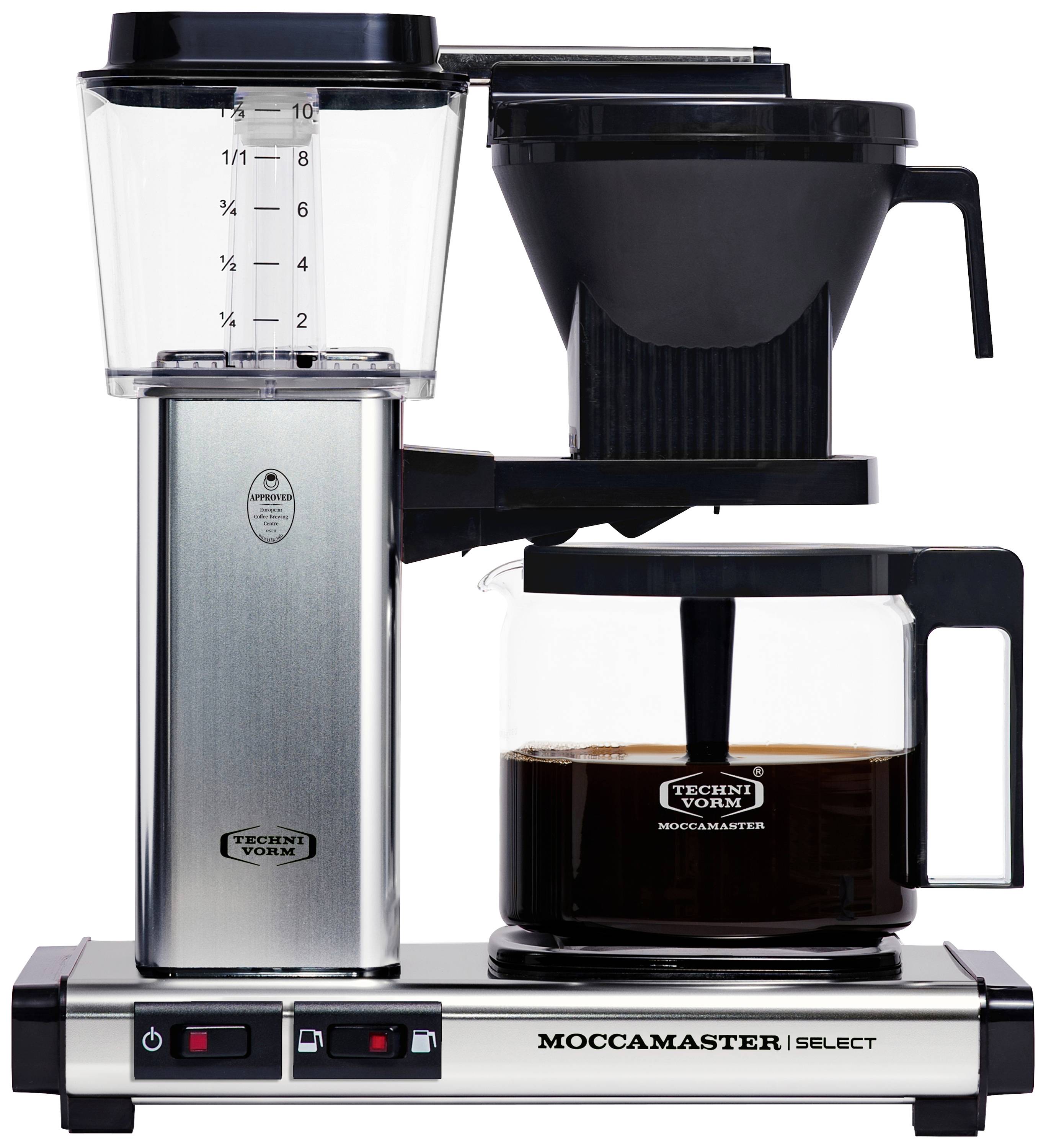 Moccamaster KBG Select Kaffeemaschine Silber (glänzend) Fassungsvermögen Tassen=10 Glaskanne, Warmhaltefunktion