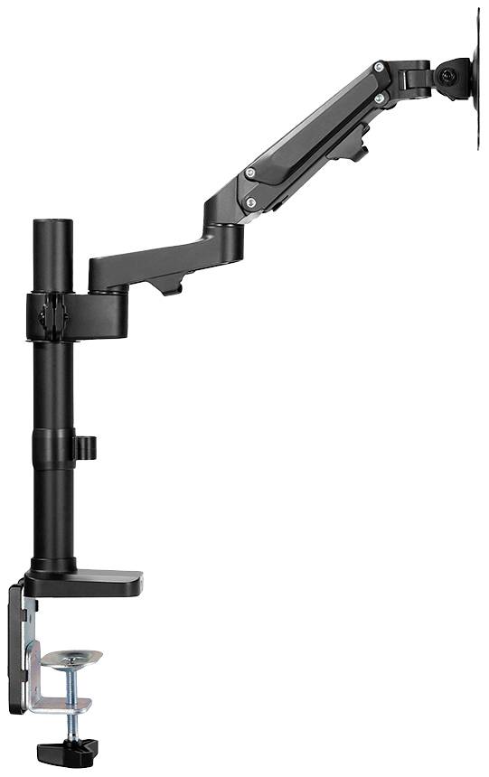Tischhalterung für Monitore mit verstellbarem Arm, geeignet zur Befestigung an Tischkanten, ermöglicht flexible Bildschirmpositionierung.