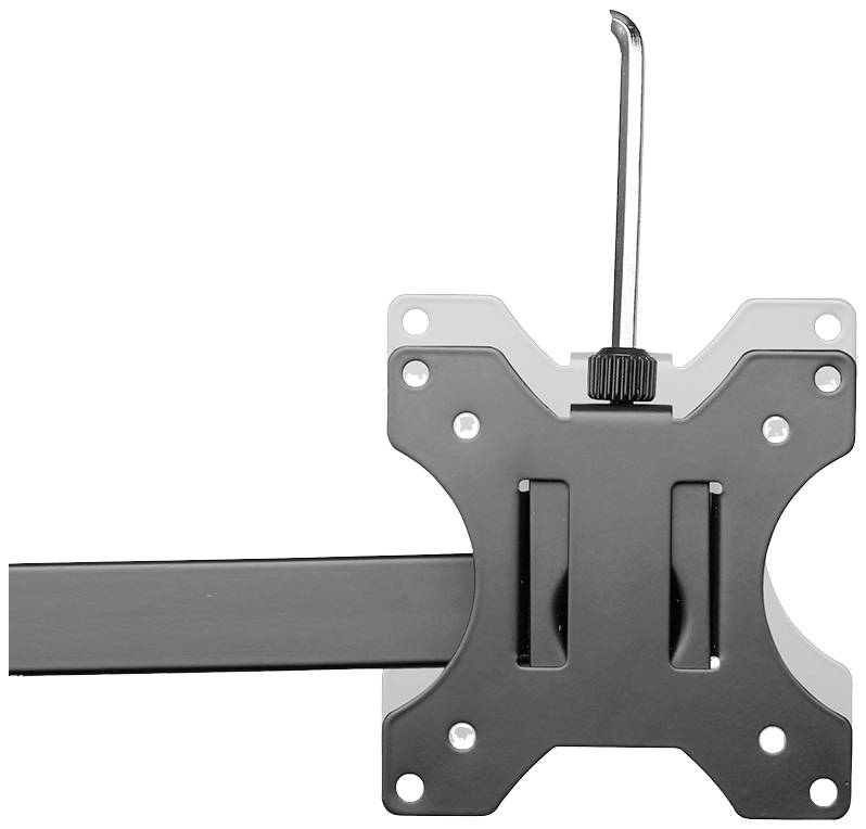 Metallhalterung zur Wandmontage eines Flachbildschirms, Schulterarm mit Schraubenlöchern und Justierschraube oben.