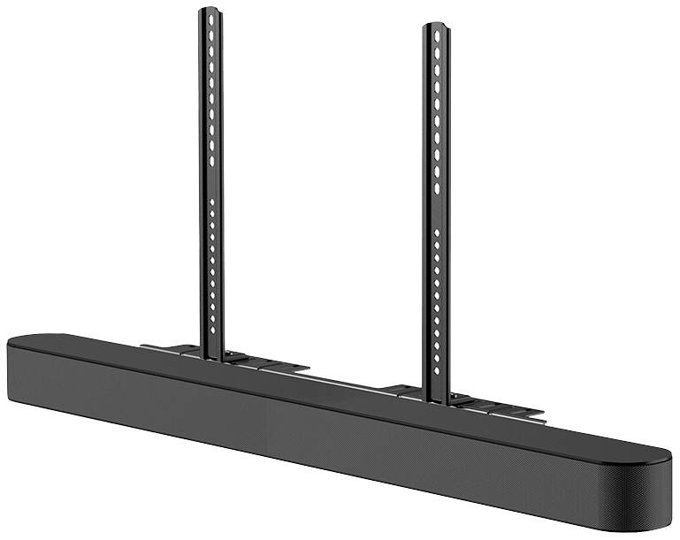 Metallhalterung zur Befestigung einer Soundbar unter einem Fernseher.