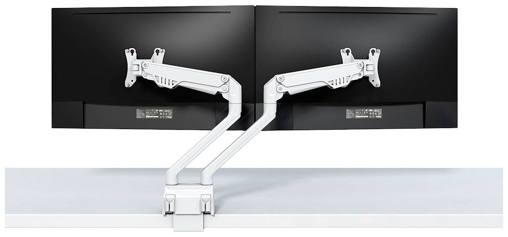 Neomounts FPMA-D750DWHITE2 2fach Monitor-Tischhalterung 25,4cm (10") - 81,3cm (32") Weiß Neigbar+Schwenkbar, Höhenverstellbar