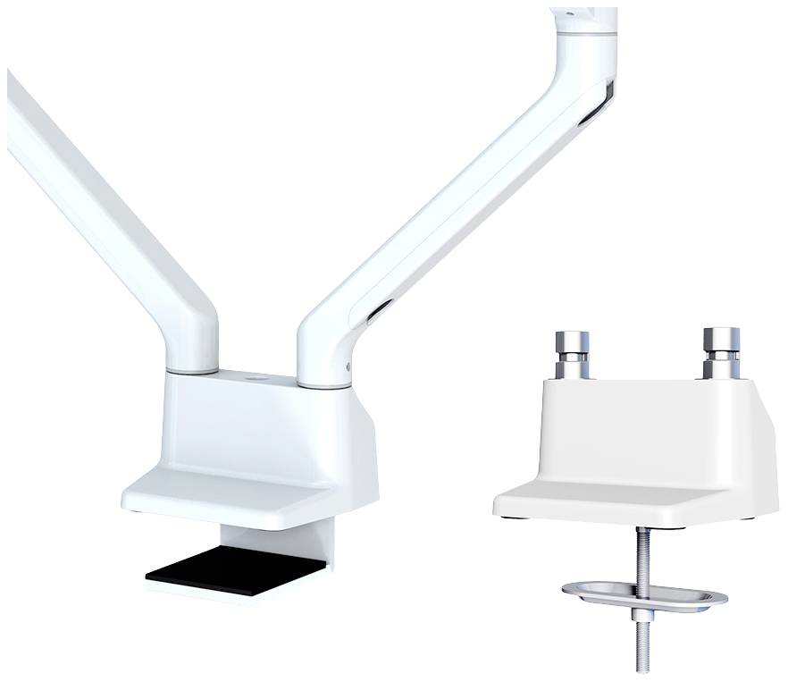 Neomounts FPMA-D750DWHITE2 2fach Monitor-Tischhalterung 25,4cm (10") - 81,3cm (32") Weiß Neigbar+Schwenkbar, Höhenverstellbar
