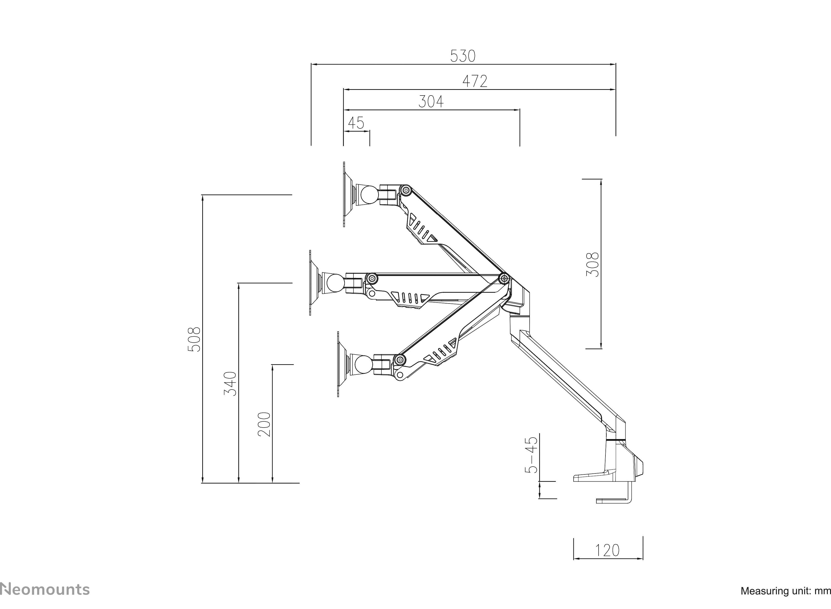 Neomounts FPMA-D750DWHITE2 2fach Monitor-Tischhalterung 25,4cm (10") - 81,3cm (32") Weiß Neigbar+Schwenkbar, Höhenverstellbar