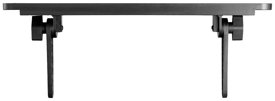 Schwarzes, stabiles Wandregal aus Metall mit zwei Halterungen für minimalistische Einrichtung. Ideal für Bücher oder Dekoration.