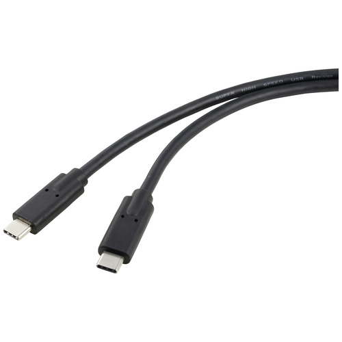 Renkforce USB-C Kabel USB4® USB-C® Stecker, USB-C® Stecker 1.00m Schwarz doppelt geschirmt RF-5241746